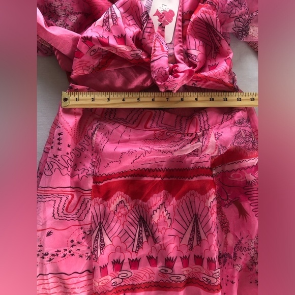 L'ATISTE BY AMY Pink Sheer Cut Out Maxi Dress NWT Size M Beach Cover - Picture 11 of 13